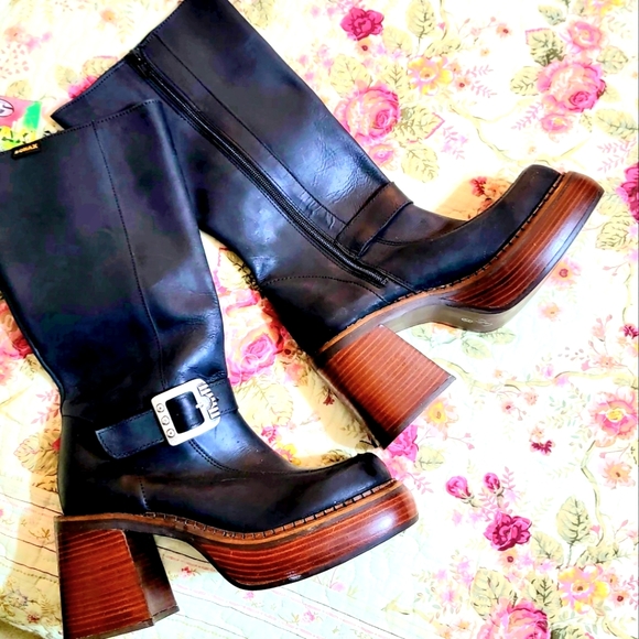 ❤️ SALE FIRM PRICE SONAX NEW UNUSED VINTAGE DEADSTOCK Platform Boots Chunky 37 - Picture 1 of 6